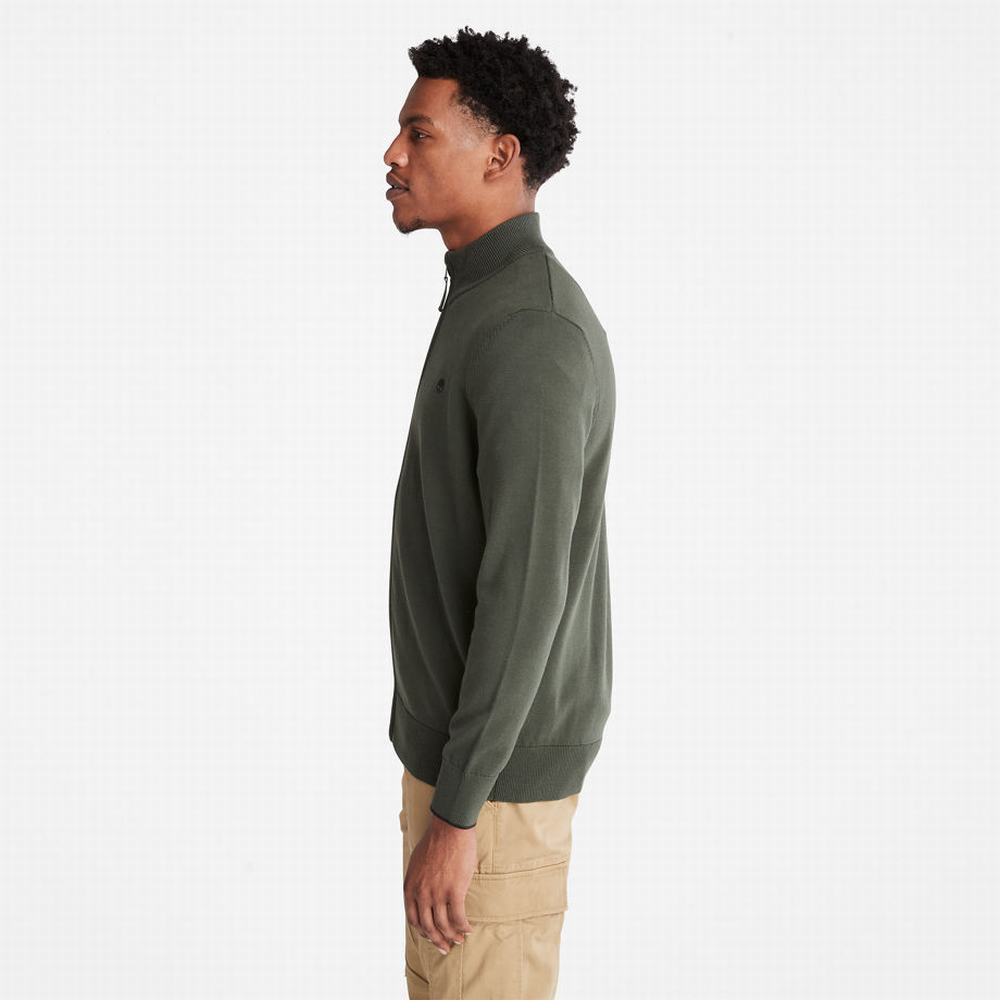 Timberland Williams River Zip-front Süveter Erkek Koyu Yeşil | TR-7630Y