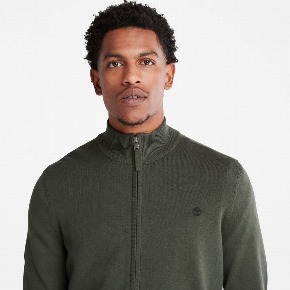 Timberland Williams River Zip-front Süveter Erkek Koyu Yeşil | TR-7630Y