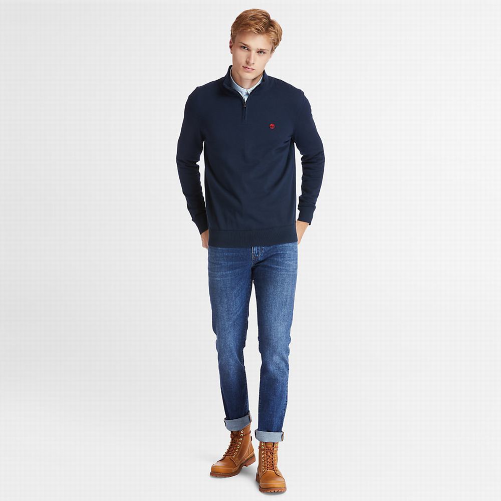 Timberland Williams River Zip-neck Kazak Erkek Lacivert | TR-8653L