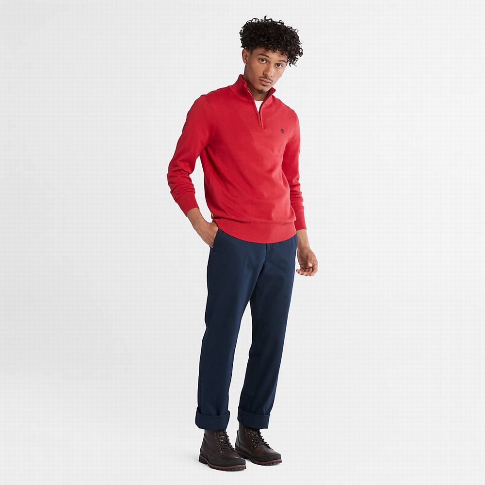 Timberland Williams River Zip-neck Süveter Erkek Kırmızı | TR-8367H