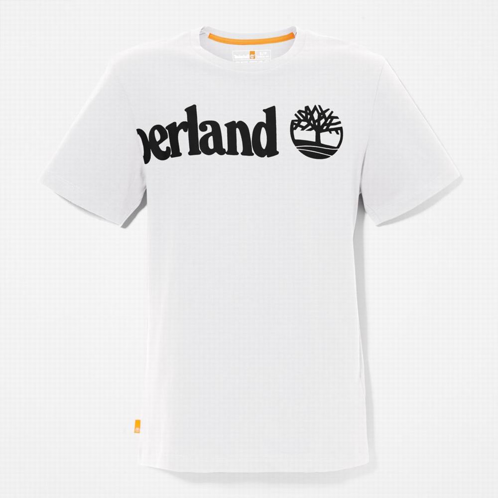 Timberland Wraparound-Logo Tişört Erkek Beyaz | TR-3425J