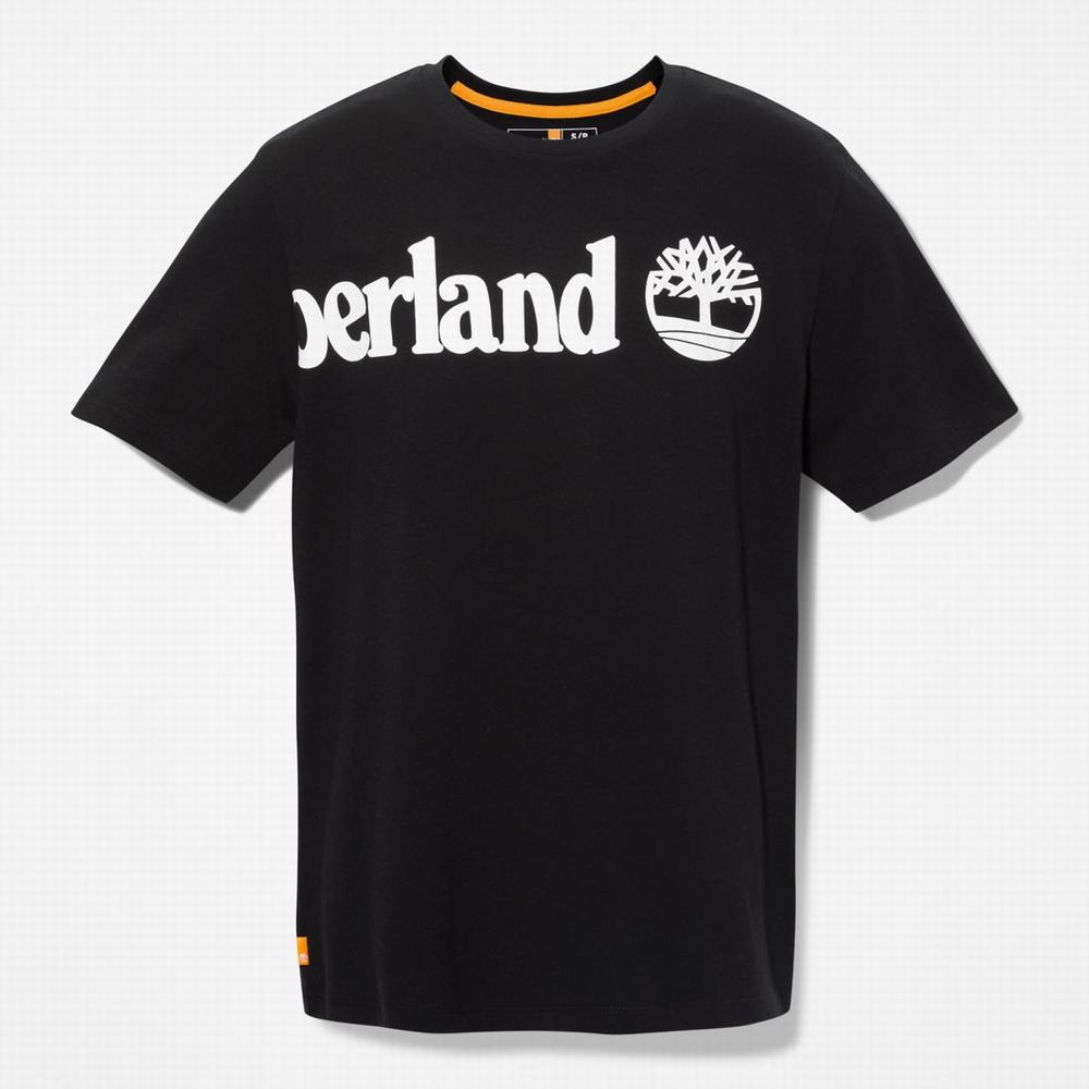 Timberland Wraparound-Logo Tişört Erkek Siyah | TR-5601K