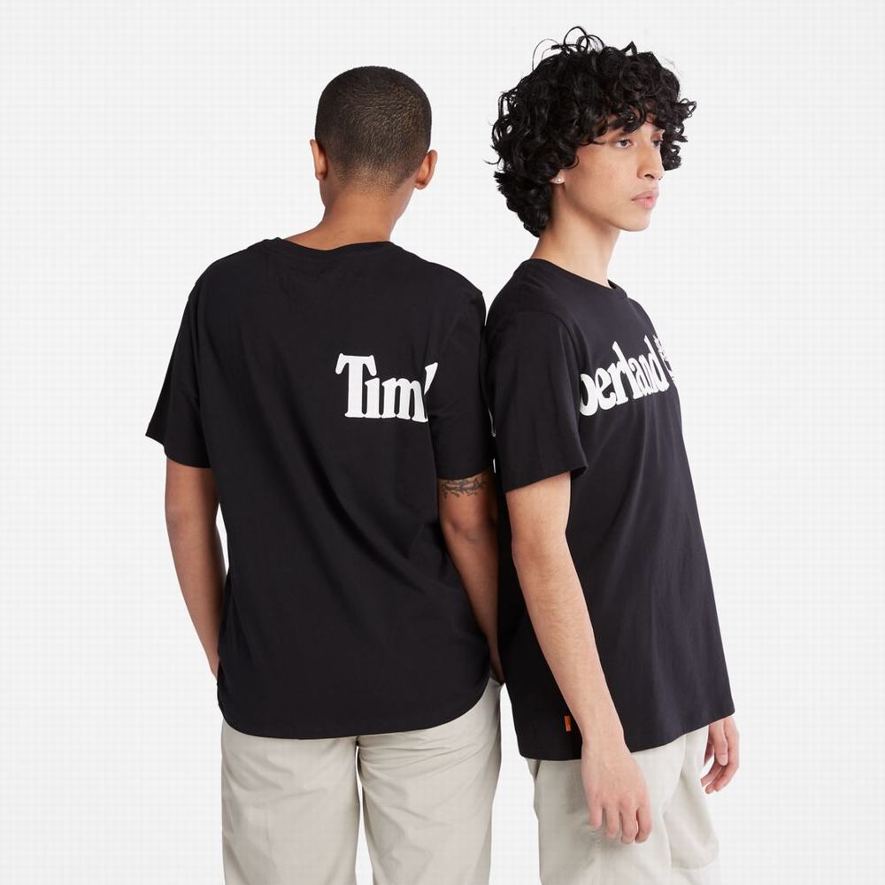 Timberland Wraparound-Logo Tişört Erkek Siyah | TR-5601K