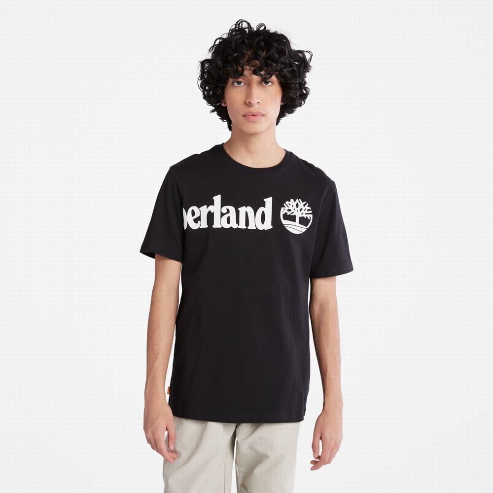 Timberland Wraparound-Logo Tişört Erkek Siyah | TR-5601K