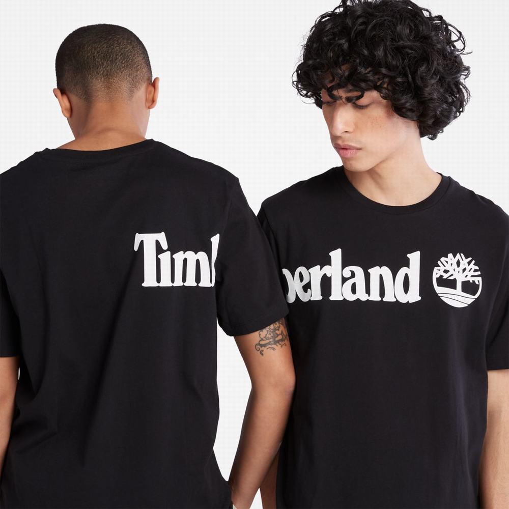 Timberland Wraparound-Logo Tişört Erkek Siyah | TR-5601K