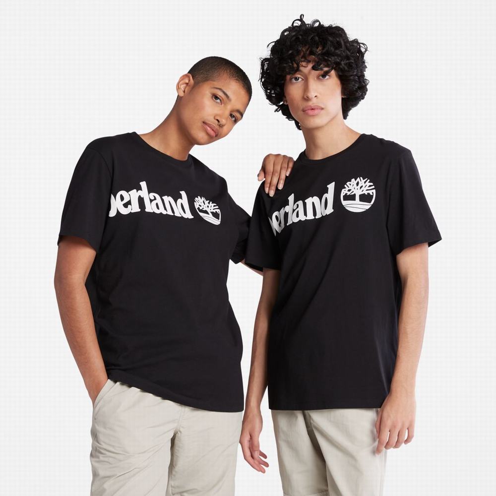 Timberland Wraparound-Logo Tişört Erkek Siyah | TR-5601K