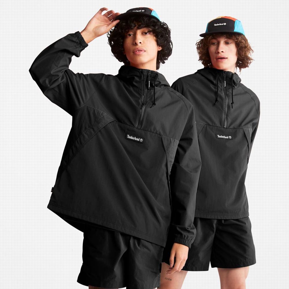 Timberland Zip-Neck Windbreaker Rüzgarlık Erkek Siyah Beyaz | TR-0735R