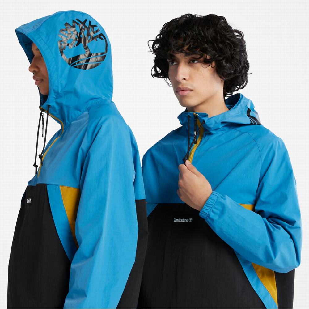 Timberland Zip-Neck Windbreaker Rüzgarlık Erkek Açık Mavi Siyah | TR-1468T