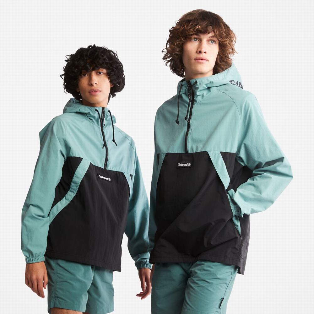 Timberland Zip-Neck Windbreaker Rüzgarlık Erkek Mavi Siyah | TR-5762E