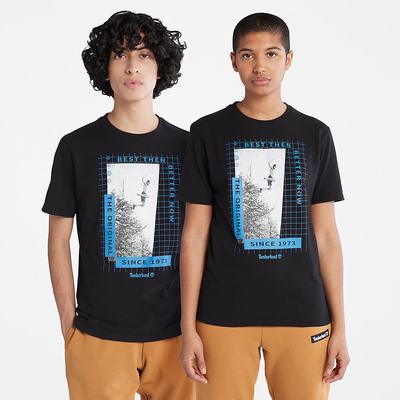 Timberland All Gender Heavyweight Front-Graphic Tişört Erkek Siyah | TR-1274H