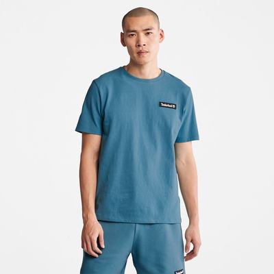 Timberland All Gender Heavyweight Logo Tişört Erkek Mavi | TR-9614W