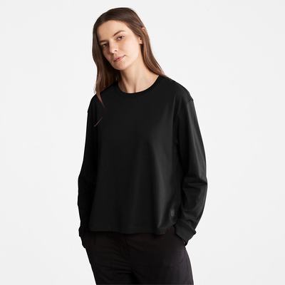 Timberland Anti-Odour Supima® Pamuklu Long-sleeved Tişört Kadın Siyah | TR-4327M