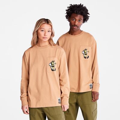 Timberland Bee Line x Timberland® Back-graphic Long-sleeved Tişört Erkek Kahverengi | TR-5126Y