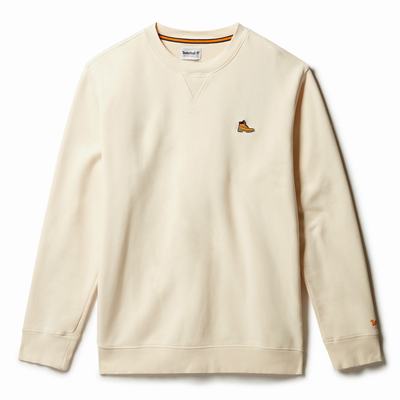 Timberland Boot-Logo Crewneck Tişörtü Erkek Beyaz | TR-4783N