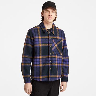 Timberland Check Fleece Overshirt Ceket Erkek Koyu Mavi | TR-1734K