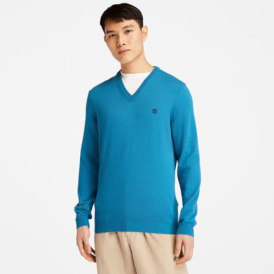 Timberland Cohas Brook V-Neck Kazak Erkek Mavi | TR-3578G
