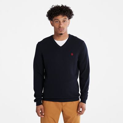 Timberland Cohas Brook V-Neck Kazak Erkek Lacivert | TR-9762R