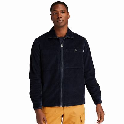 Timberland Corduroy Zip Overshirt Ceket Erkek Lacivert | TR-2578Q