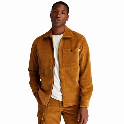Timberland Corduroy Zip Overshirt Ceket Erkek Kahverengi | TR-4206M