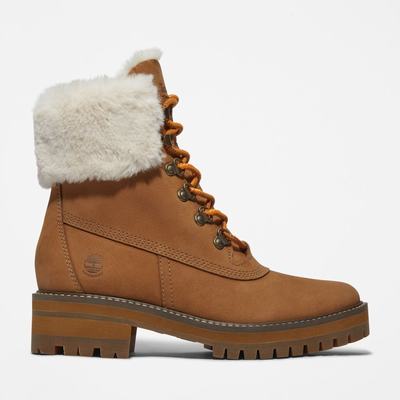 Timberland Courmayeur Valley 6-Inch Waterproof Faux-Fur Kışlık Bot Kadın Kahverengi | TR-3745X