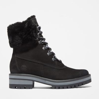 Timberland Courmayeur Valley 6-Inch Waterproof Faux-Fur Kışlık Bot Kadın Siyah | TR-4865Z