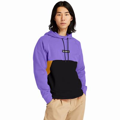 Timberland Cut-and-sew Kapüşonlu Sweatshirt Erkek Mavi | TR-8703F