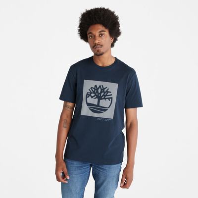 Timberland Dotted Tree-logo Tişört Erkek Lacivert | TR-4298Y