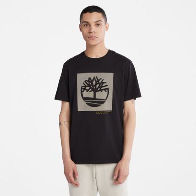 Timberland Dotted Tree-logo Tişört Erkek Siyah | TR-4397U