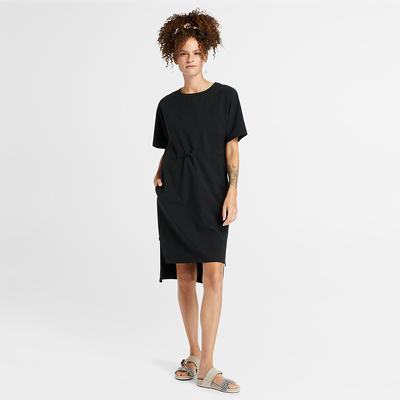 Timberland Drawstring T-Shirt Elbise Elbise Kadın Siyah | TR-3078T
