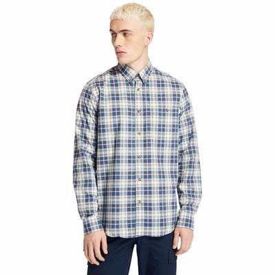 Timberland Essential Check Gömlek Erkek Mavi Sarı | TR-3564L
