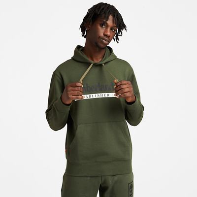 Timberland Established 1973 Kapüşonlu Sweatshirt Erkek Koyu Yeşil | TR-2674W