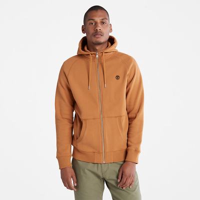 Timberland Exeter River Zip-Front Fleece Kapüşonlu Sweatshirt Erkek Açık Kahverengi | TR-5186M