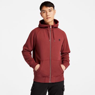 Timberland Exeter River Zip Kapüşonlu Sweatshirt Erkek Kırmızı | TR-3126Q