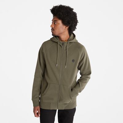 Timberland Exeter River Zip Kapüşonlu Sweatshirt Erkek Yeşil | TR-4670R