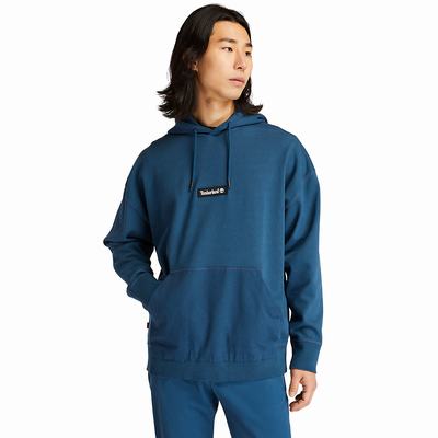 Timberland Garment-Dyed Logo Kapüşonlu Sweatshirt Erkek Mavi | TR-3978U