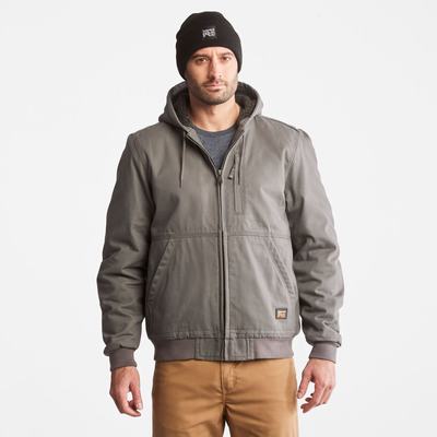Timberland Gritman Astar, Kukuletalı Kanvas Ceket Erkek Pewter | TR-2308Q