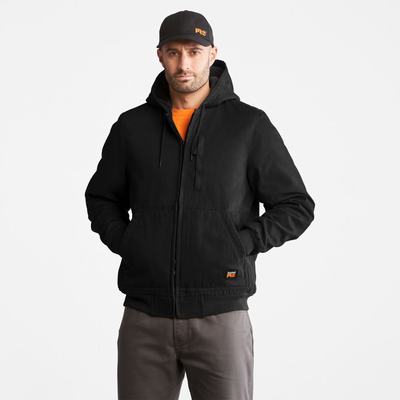 Timberland Gritman Astar, Kukuletalı Kanvas Ceket Erkek Siyah | TR-4629E