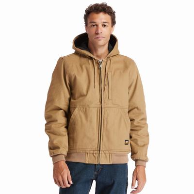 Timberland Gritman Astar, Kukuletalı Kanvas Ceket Erkek Koyu Kahverengi | TR-6408W
