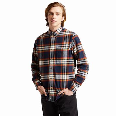 Timberland Heavy Flannel Check Gömlek Erkek Lacivert | TR-3028N