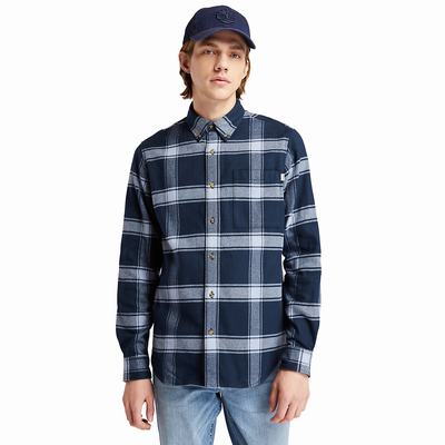 Timberland Heavy Flannel Checked Gömlek Erkek Mavi | TR-8063L
