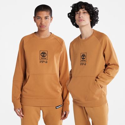 Timberland Heavyweight Crewneck Logo Tişörtü Erkek Sarı | TR-6304B