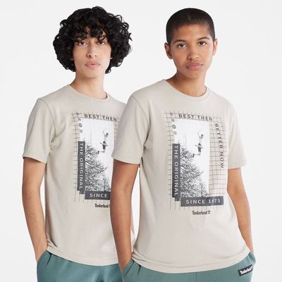 Timberland Heavyweight Front-Graphic Tişört Kadın Taupe | TR-8362X