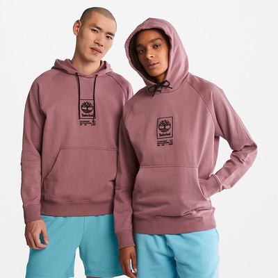 Timberland Heavyweight Logo Kapüşonlu Sweatshirt Erkek Pembe | TR-1875P