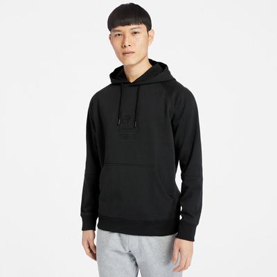Timberland Heavyweight Logo Kapüşonlu Sweatshirt Erkek Siyah | TR-2015A