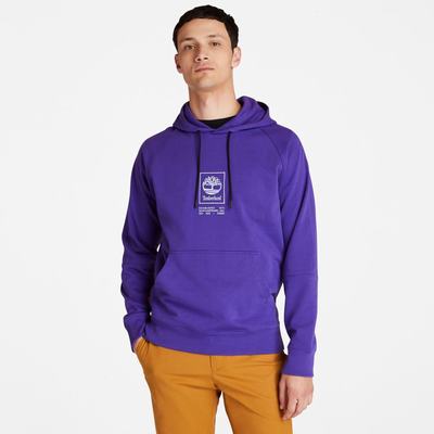 Timberland Heavyweight Logo Kapüşonlu Sweatshirt Erkek Koyu Mavi | TR-3624J