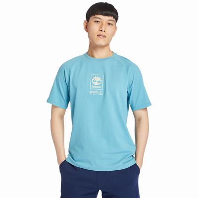 Timberland Heavyweight Logo Tişört Kadın Mavi | TR-6458S