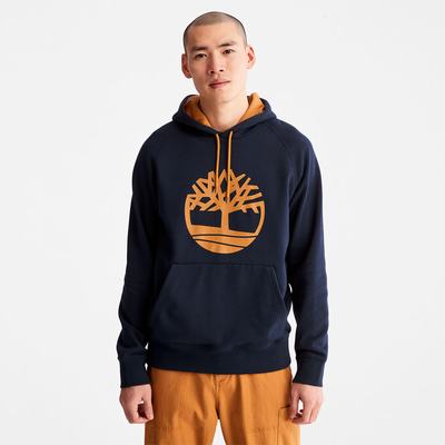 Timberland Heritage Logo Kapüşonlu Sweatshirt Erkek Lacivert | TR-9361T