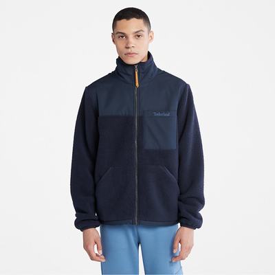 Timberland High-Pile Zip-Front Fleece Ceket Erkek Lacivert | TR-4709F