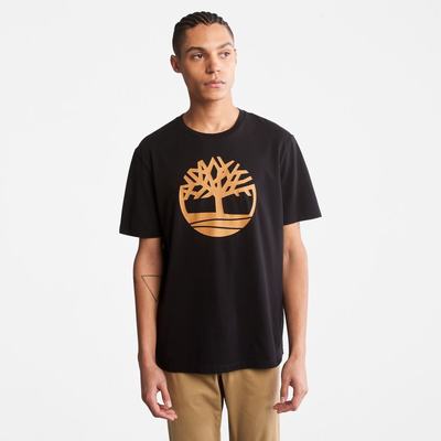 Timberland Kennebec River Tree-Logo Tee Tişört Erkek Siyah Kahverengi | TR-4782Y