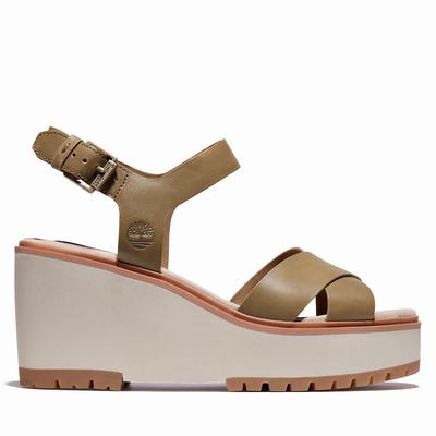 Timberland Koralyn Wedge Sandalet Kadın Greige | TR-5128A